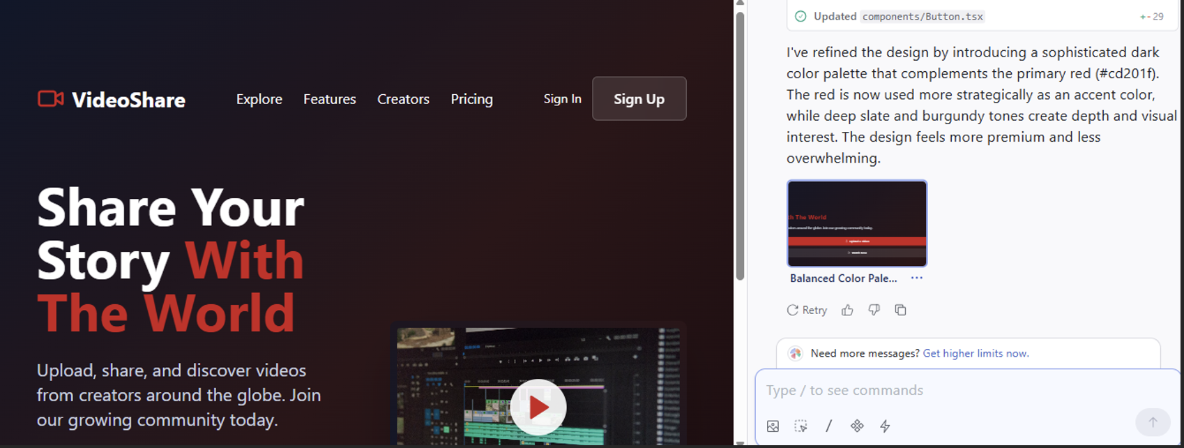 Setting the primary color